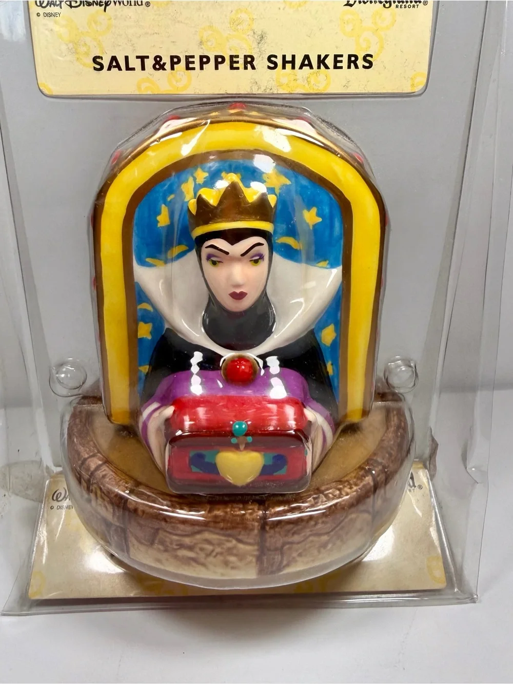 Vintage Disney Parks Snow White Evil Queen & Old Hag Salt & Pepper Shakers Set